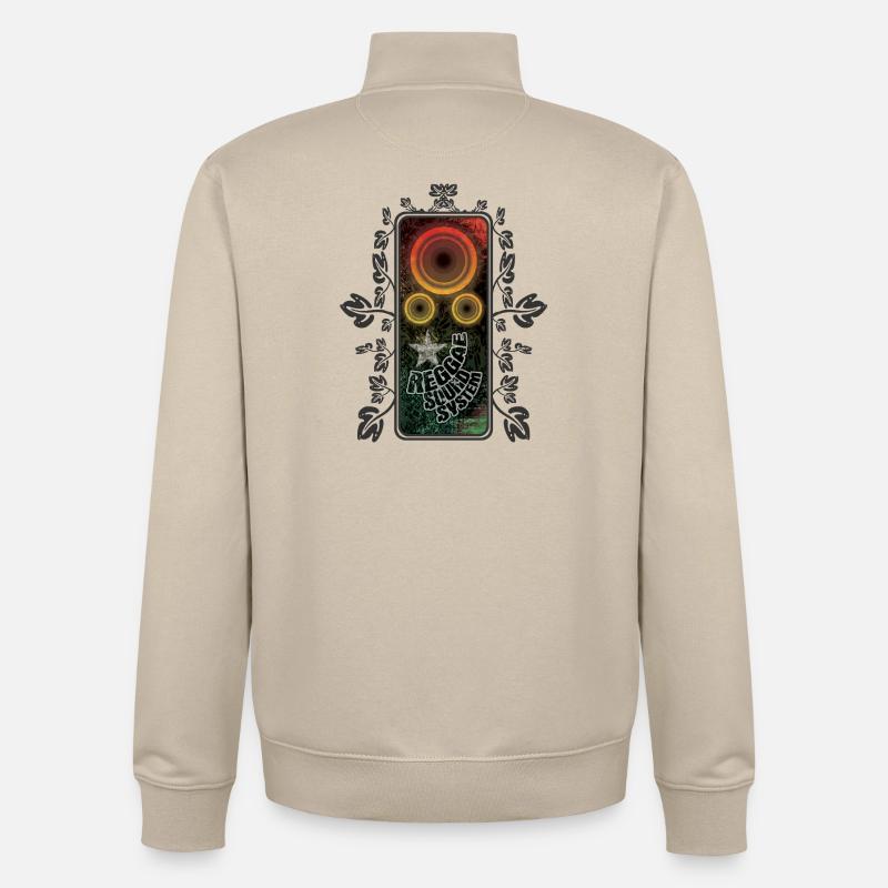 Reggae Sound System Glow - Unisex Organic Zip Sweatshirt von Stanley/Stella - Cremebeige