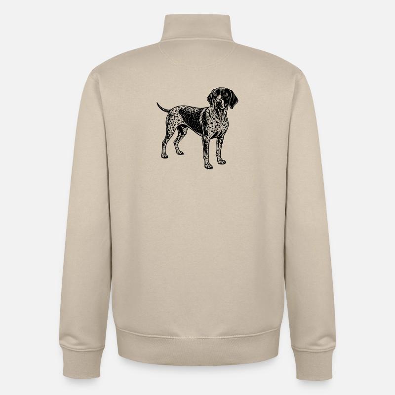 Deutscher Kurzhaar-Pointer - Unisex Organic Zip Sweatshirt von Stanley/Stella - Cremebeige