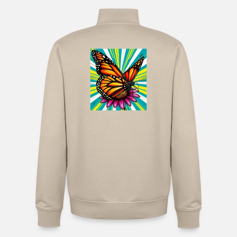 papillon - Sweat zippé unisexe en coton bio Stanley/Stella - beige crème