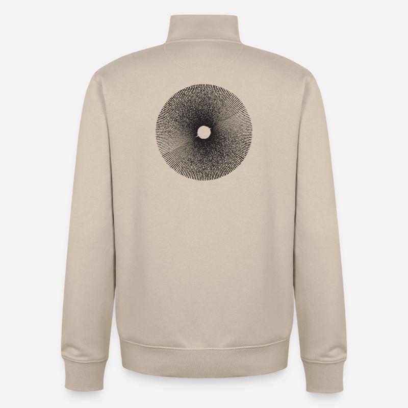 Radial Sunburst Ring Pattern - Unisex Organic Zip Sweatshirt by Stanley/Stella - desert dust