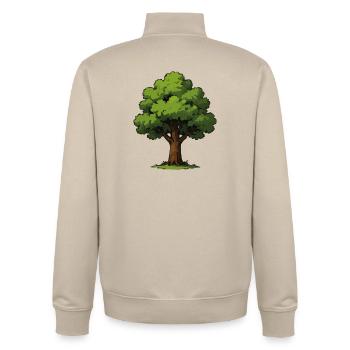 Tree illustration - Unisex Organic Zip Sweatshirt by Stanley/Stella - desert dust - Back - AI Model Male 185 dark (185cm)