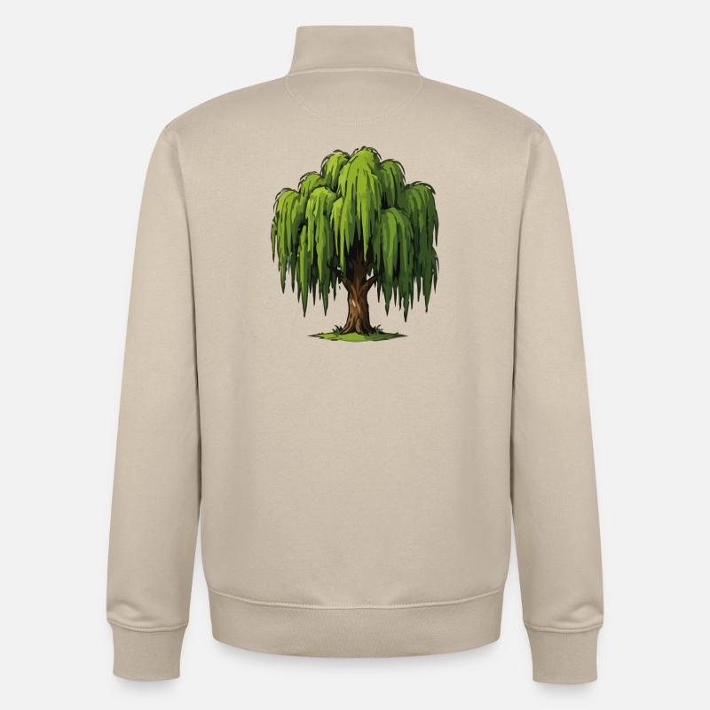 Weeping Willow Graphic - Unisex Organic Zip Sweatshirt by Stanley/Stella - desert dust