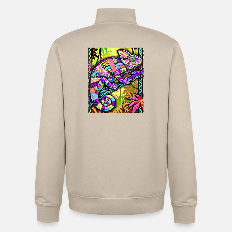 caméléon - Sweat zippé unisexe en coton bio Stanley/Stella - beige crème