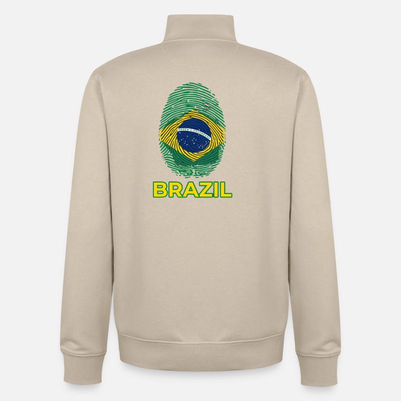 Brésil - Sweat zippé unisexe en coton bio Stanley/Stella - beige crème