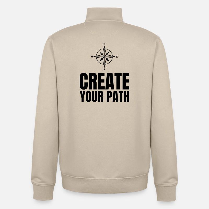 Create Your Path - Unisex Organic Zip Sweatshirt by Stanley/Stella - desert dust