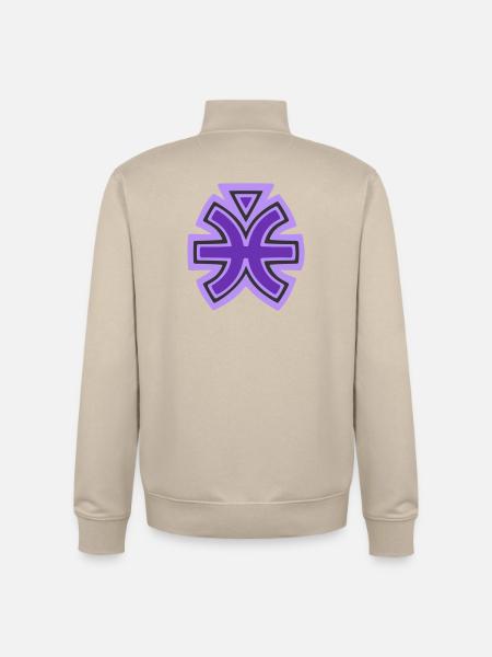Pisces and Water Tribal Symbol - Unisex Organic Zip Sweatshirt by Stanley/Stella - desert dust