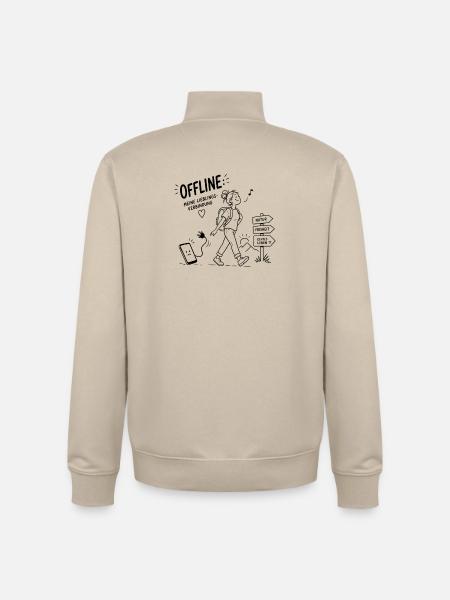 Offline Abenteuer Wanderin Pfadzeichen - Unisex Organic Zip Sweatshirt von Stanley/Stella - Cremebeige