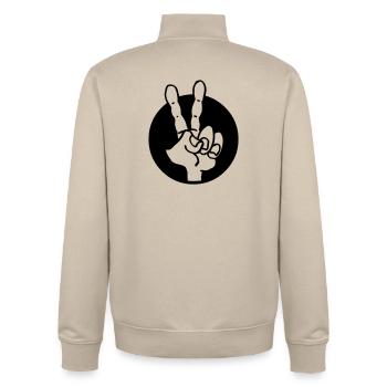 Hand frieden - Unisex Organic Zip Sweatshirt von Stanley/Stella - Cremebeige - Hinten - AI Model Male 185 dark (185cm)