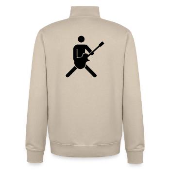 guitariste, bassiste - Sweat zippé unisexe en coton bio Stanley/Stella - beige crème - Dos - AI Model Male 185 dark (185cm)