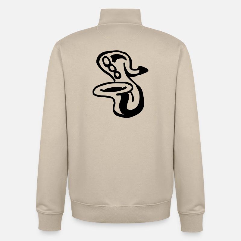 Saxophone - Sweat zippé unisexe en coton bio Stanley/Stella - beige crème