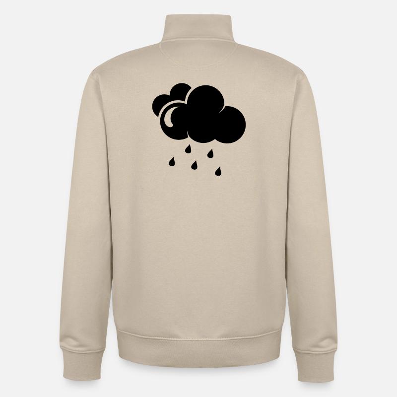 Cloud with rain drops - Unisex Organic Zip Sweatshirt by Stanley/Stella - desert dust