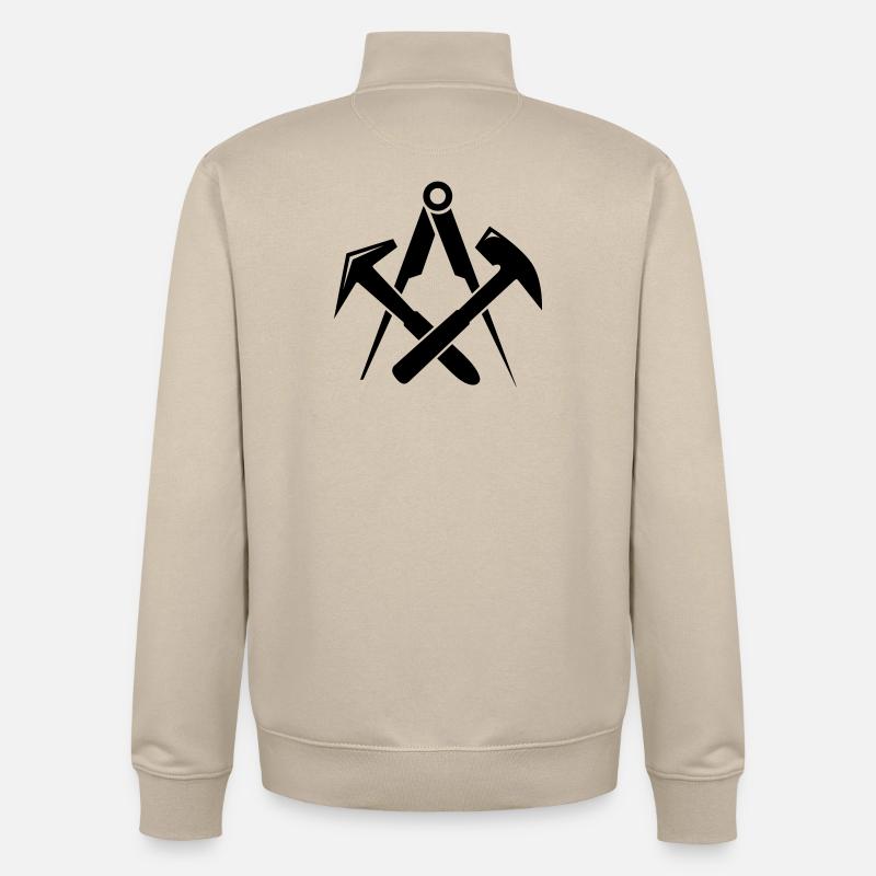 Dachdecker Zunftzeichen - Unisex Organic Zip Sweatshirt von Stanley/Stella - Cremebeige