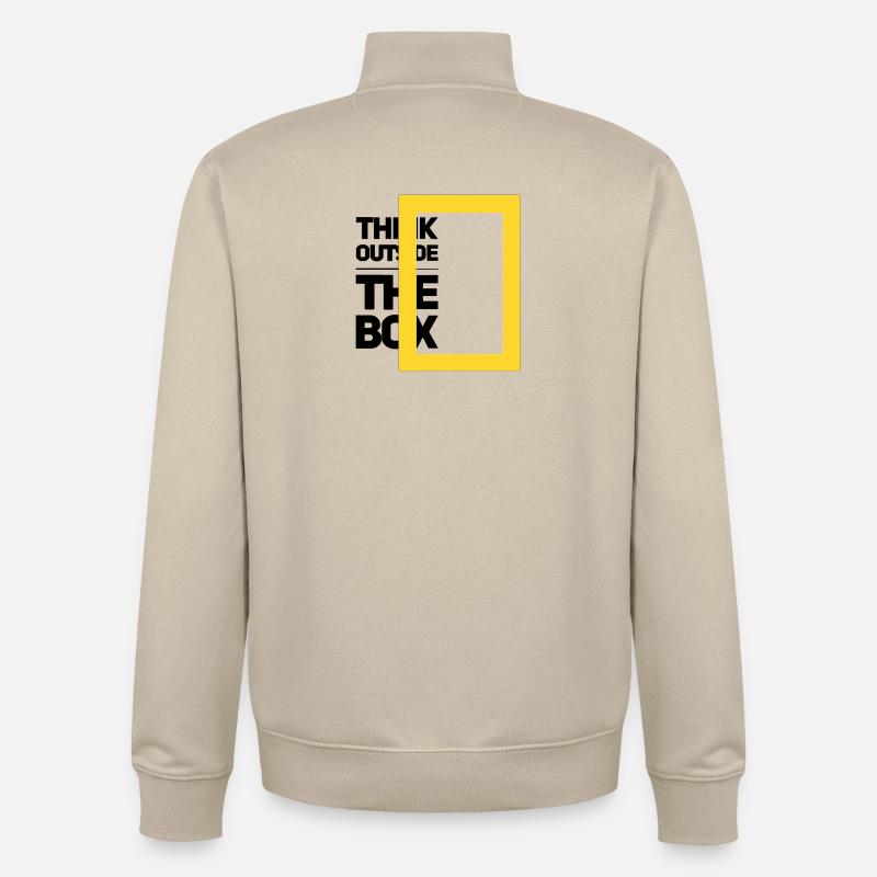 Minimalist Geometric Frame - Unisex Organic Zip Sweatshirt by Stanley/Stella - desert dust