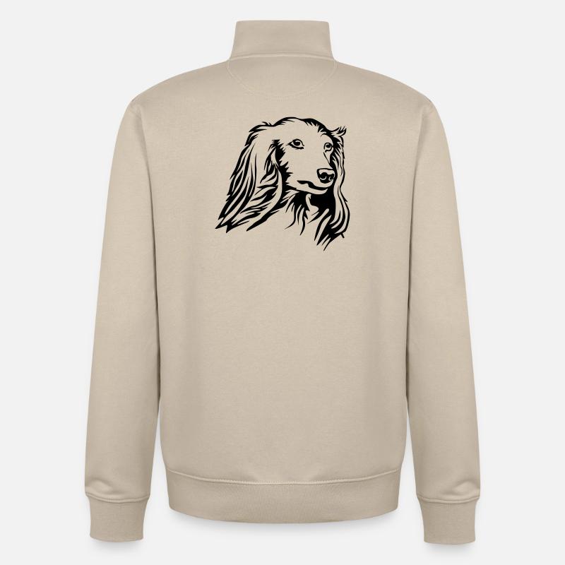 Dackel Kopf - Unisex Organic Zip Sweatshirt von Stanley/Stella - Cremebeige