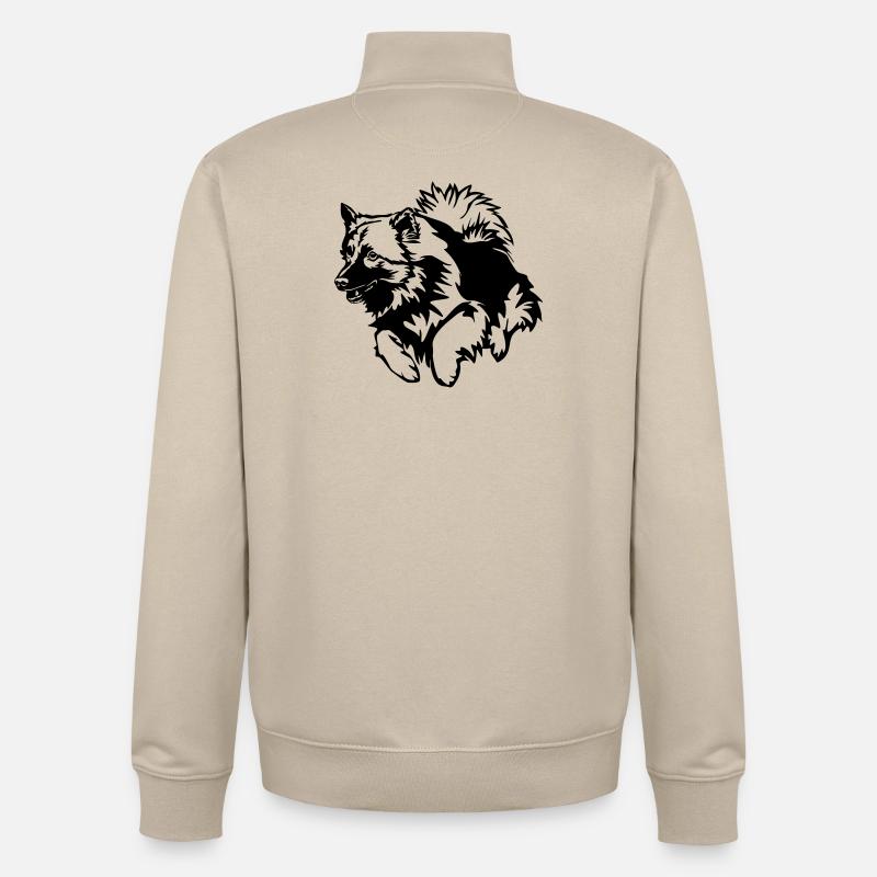 Wolfsspitz - Sweat zippé unisexe en coton bio Stanley/Stella - beige crème