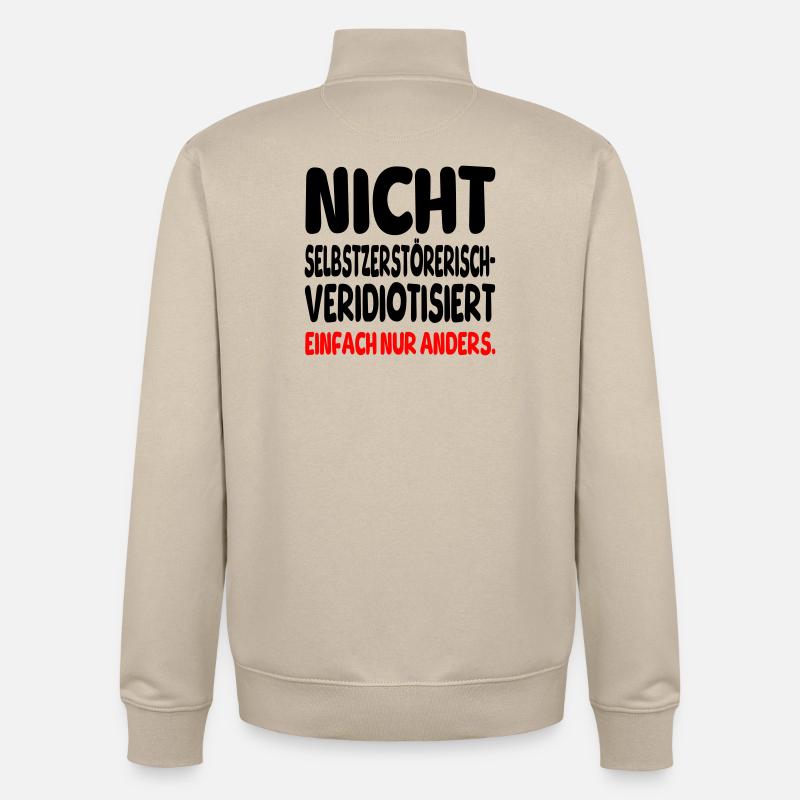 einfach nur anders - Unisex Organic Zip Sweatshirt von Stanley/Stella - Cremebeige