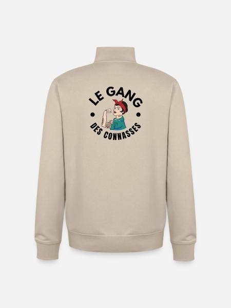 copine, meilleures copines, bande de filles - Sweat zippé unisexe en coton bio Stanley/Stella - beige crème