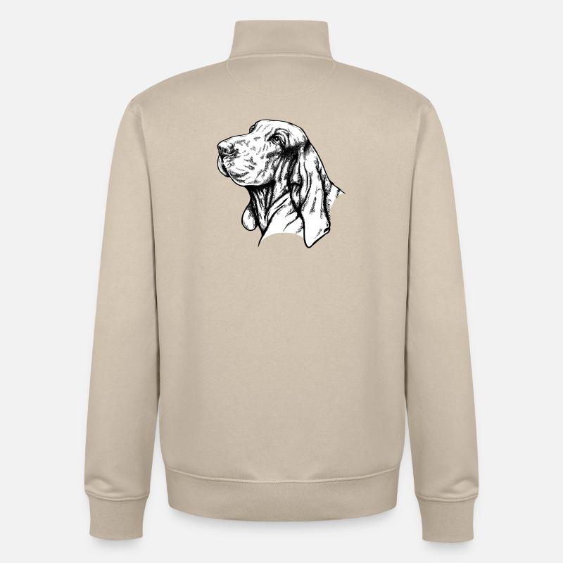 Bracco Italiano Portrait - Sweat zippé unisexe en coton bio Stanley/Stella - beige crème