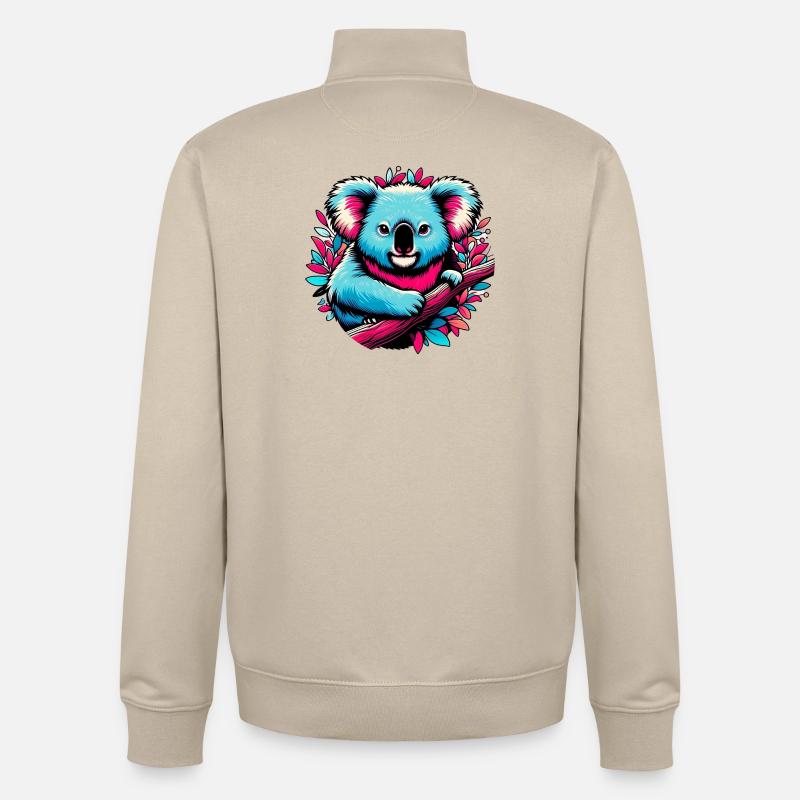 Koala - Sweat zippé unisexe en coton bio Stanley/Stella - beige crème