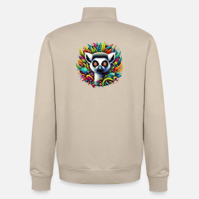 Lemur - Unisex Organic Zip Sweatshirt von Stanley/Stella - Cremebeige