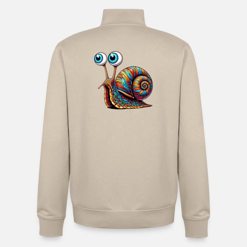 Escargot - Sweat zippé unisexe en coton bio Stanley/Stella - beige crème