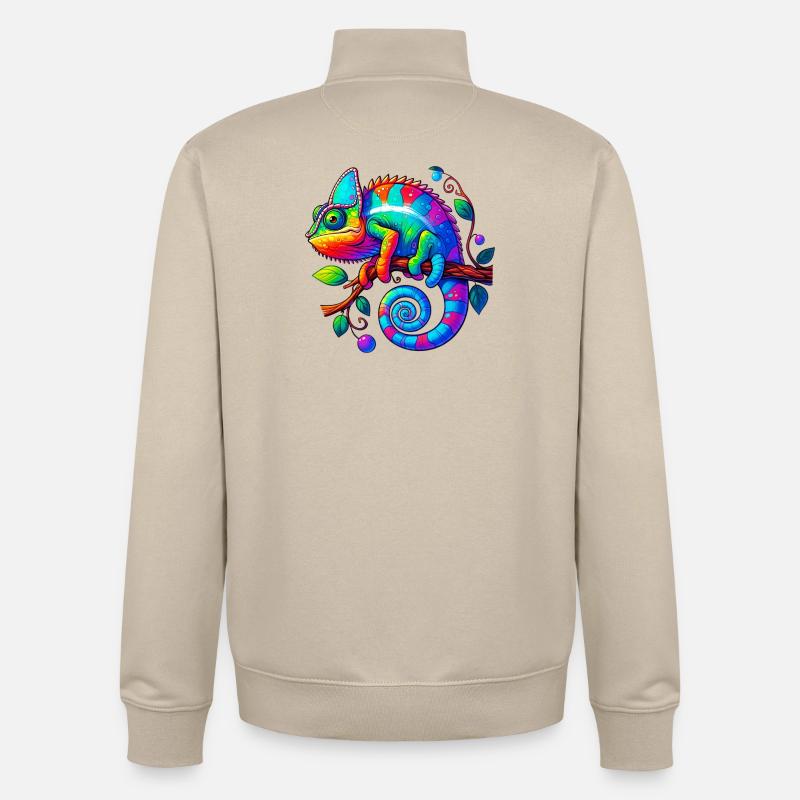 Caméléon - Sweat zippé unisexe en coton bio Stanley/Stella - beige crème