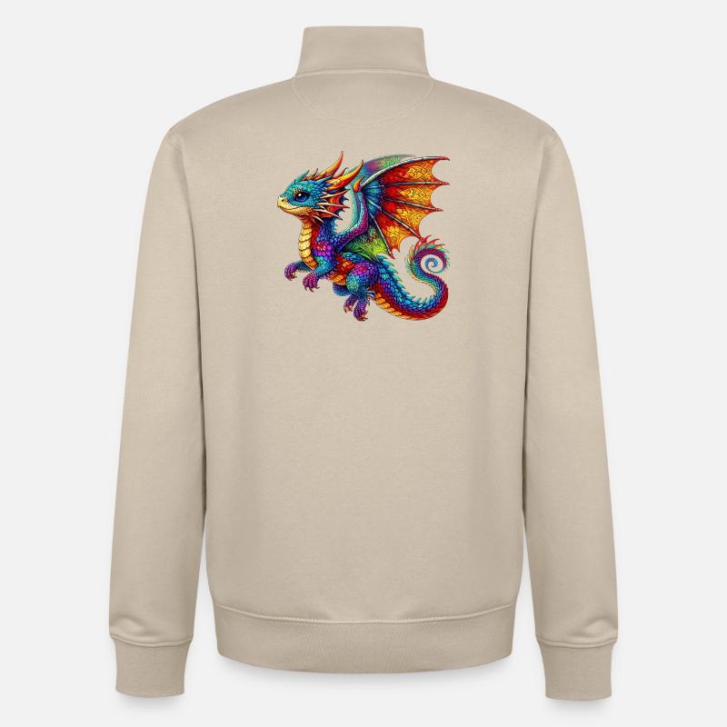 Dragon - Sweat zippé unisexe en coton bio Stanley/Stella - beige crème