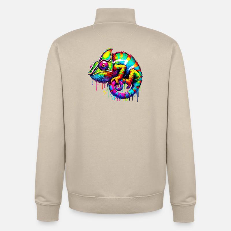 Caméléon - Sweat zippé unisexe en coton bio Stanley/Stella - beige crème