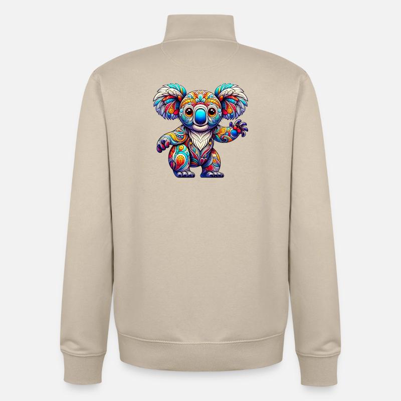 Koala - Sweat zippé unisexe en coton bio Stanley/Stella - beige crème