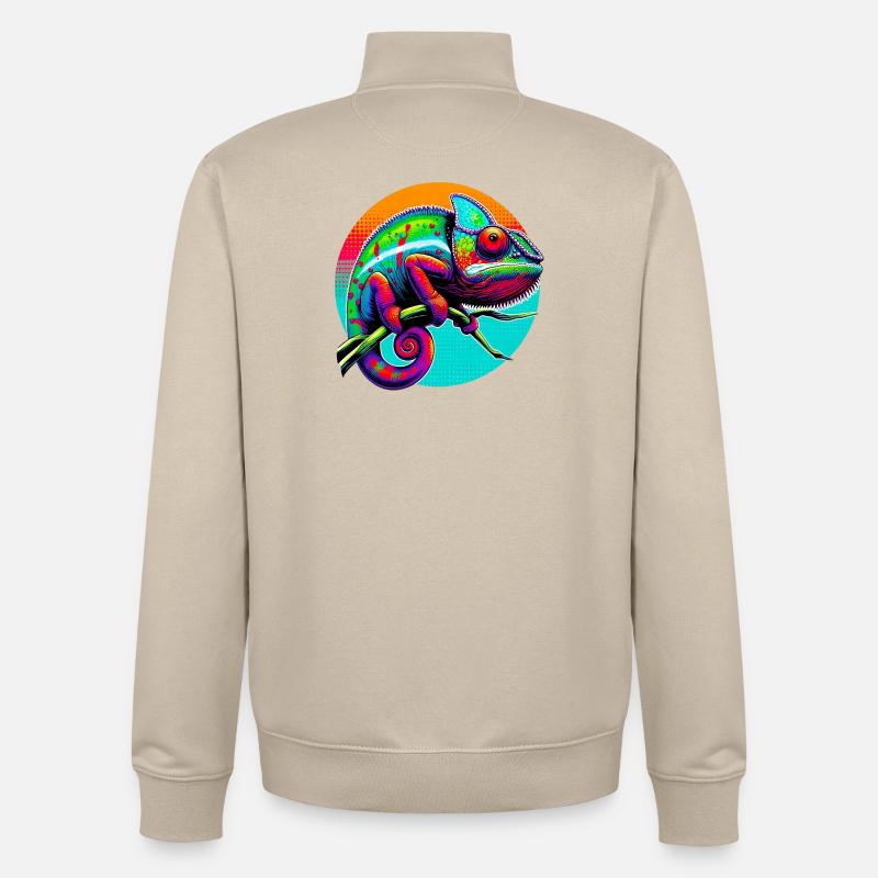 Caméléon - Sweat zippé unisexe en coton bio Stanley/Stella - beige crème
