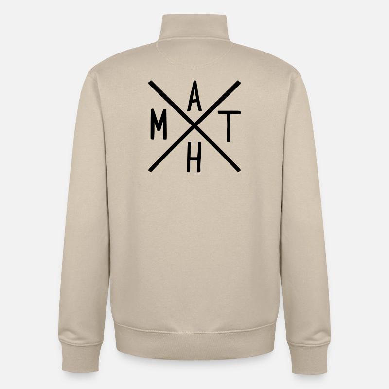 Mathématiques - Sweat zippé unisexe en coton bio Stanley/Stella - beige crème