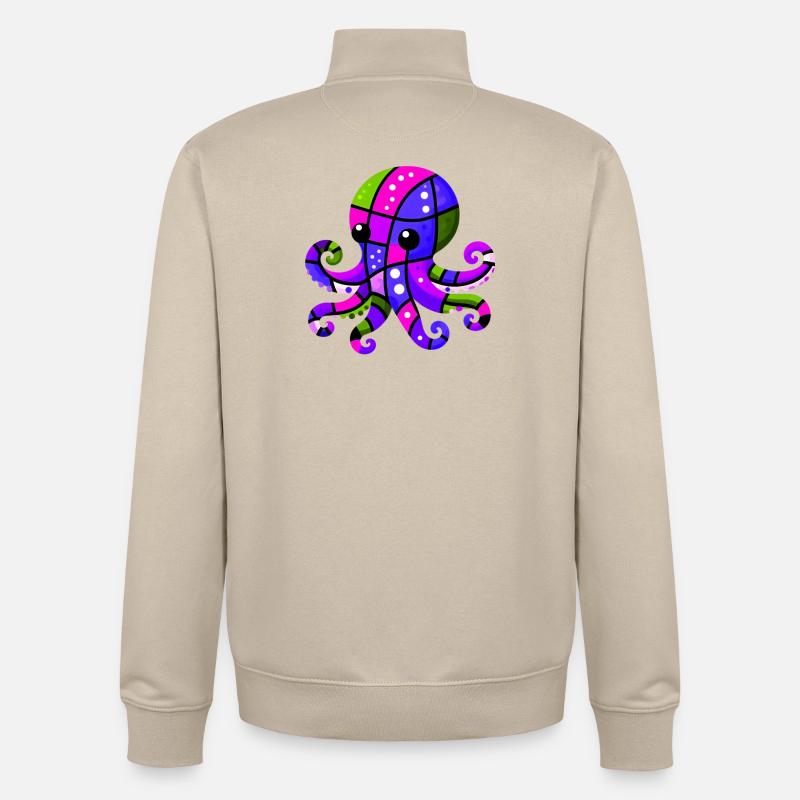 Krake - Unisex Organic Zip Sweatshirt von Stanley/Stella - Cremebeige