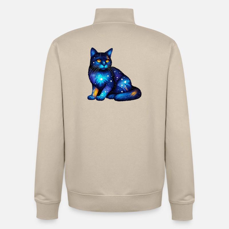 Chat - Sweat zippé unisexe en coton bio Stanley/Stella - beige crème