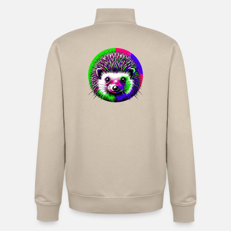 Hérisson - Sweat zippé unisexe en coton bio Stanley/Stella - beige crème