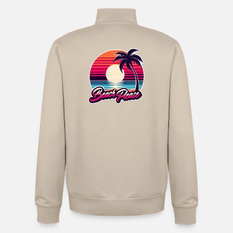 Strand Sunset Beach Bitte - Unisex Organic Zip Sweatshirt von Stanley/Stella - Cremebeige
