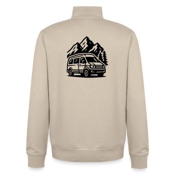Vanlife - Unisex Organic Zip Sweatshirt von Stanley/Stella - Cremebeige - Hinten - AI Model Male 185 dark (185cm)