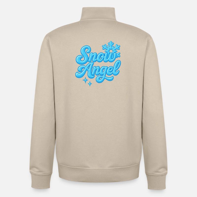 Angle de neige / Y2K Statement Design - Sweat zippé unisexe en coton bio Stanley/Stella - beige crème