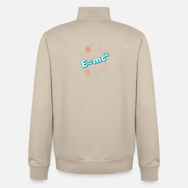 E=mc2 Explosion scientifique - Sweat zippé unisexe en coton bio Stanley/Stella - beige crème