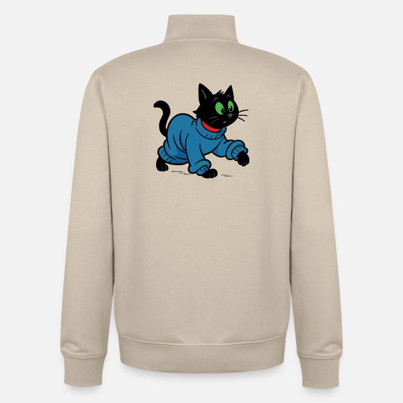 Meeko en pull oversize - Sweat zippé unisexe en coton bio Stanley/Stella - beige crème