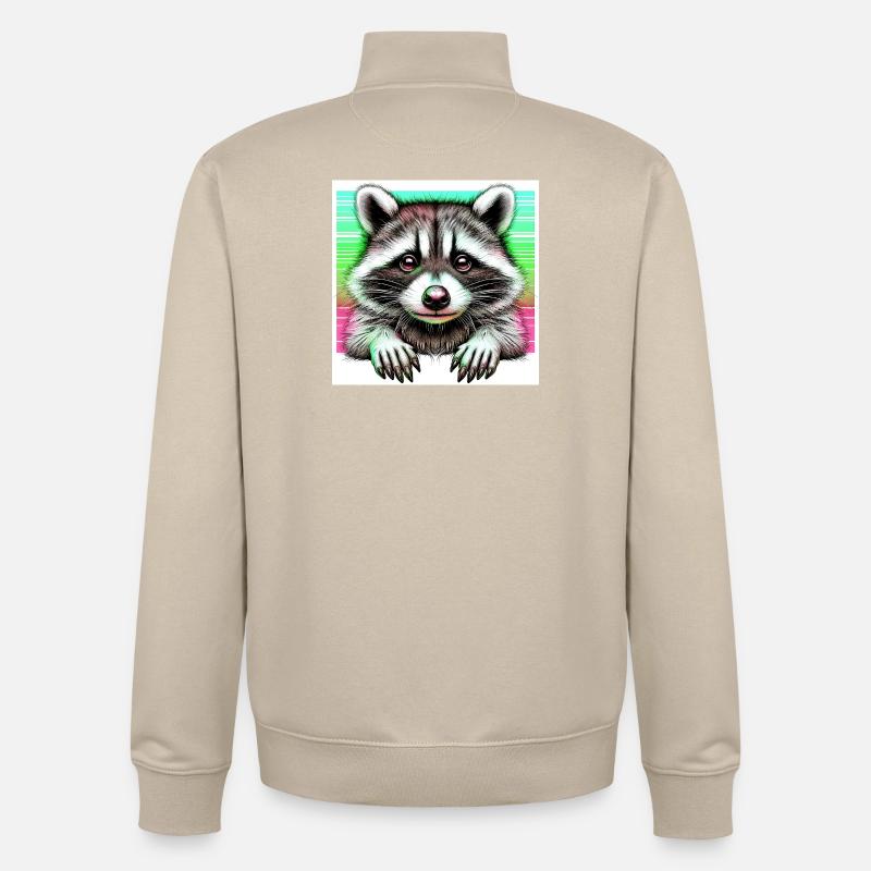 Raton laveur - Sweat zippé unisexe en coton bio Stanley/Stella - beige crème