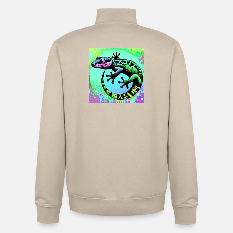 Gecko - Sweat zippé unisexe en coton bio Stanley/Stella - beige crème