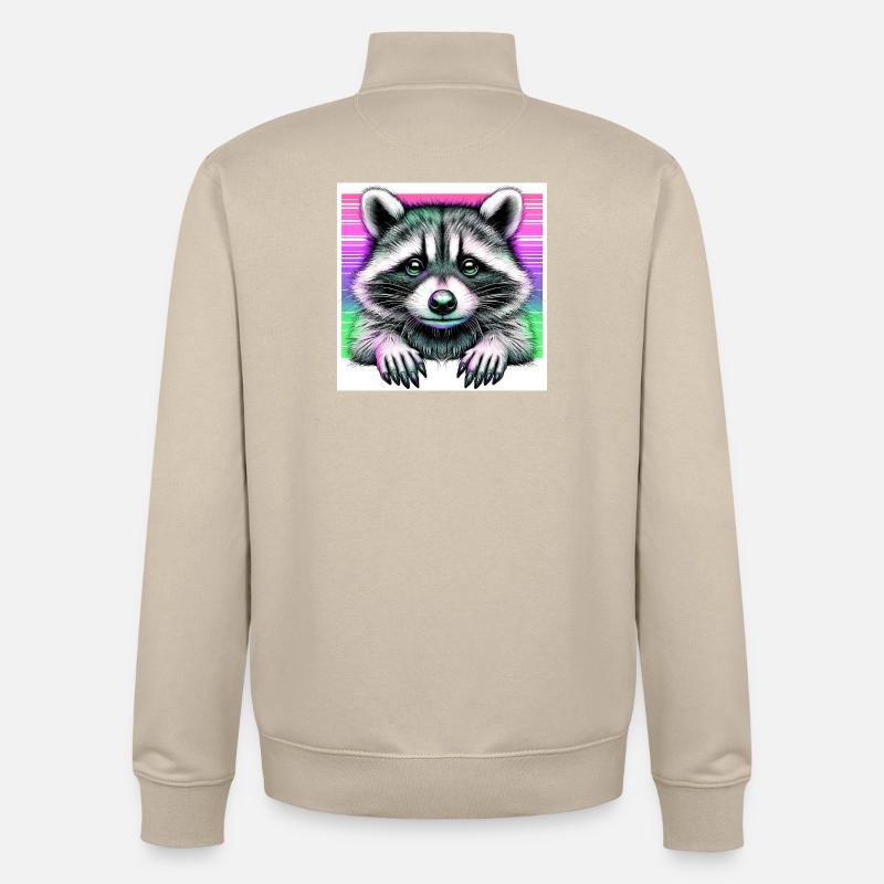 Waschbär - Unisex Organic Zip Sweatshirt von Stanley/Stella - Cremebeige