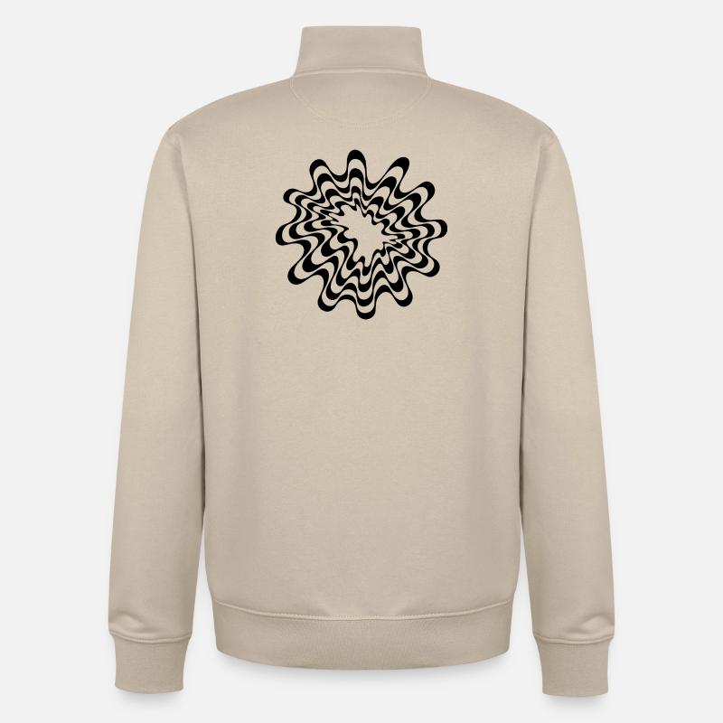 Conception géométrique du plasme - Sweat zippé unisexe en coton bio Stanley/Stella - beige crème