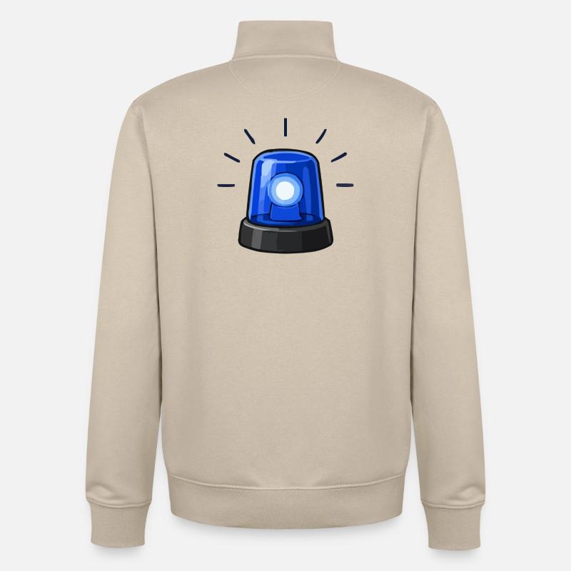 Dessin animé Lumière Alarme Bleue - Sweat zippé unisexe en coton bio Stanley/Stella - beige crème
