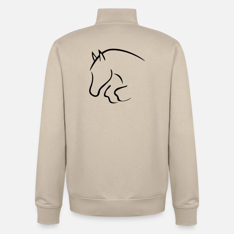 Springpferd - Unisex Organic Zip Sweatshirt von Stanley/Stella - Cremebeige