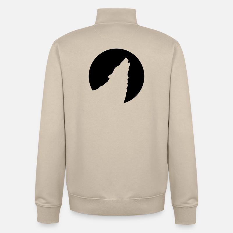 heulender Wolf - Unisex Organic Zip Sweatshirt von Stanley/Stella - Cremebeige