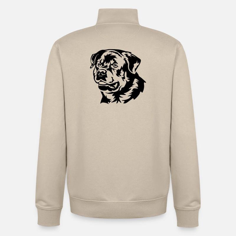 Tête de Rottweiler - Sweat zippé unisexe en coton bio Stanley/Stella - beige crème