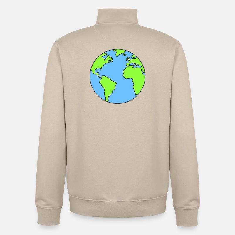 Planet Erde Erdkugel - Unisex Organic Zip Sweatshirt von Stanley/Stella - Cremebeige