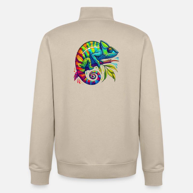 Caméléon - Sweat zippé unisexe en coton bio Stanley/Stella - beige crème
