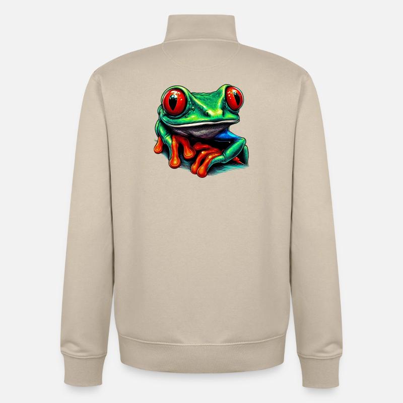 Rotäugiger Laubfrosch - Unisex Organic Zip Sweatshirt von Stanley/Stella - Cremebeige